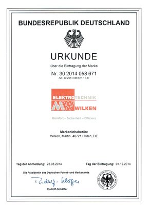 Markenurkunde Markenurkunde